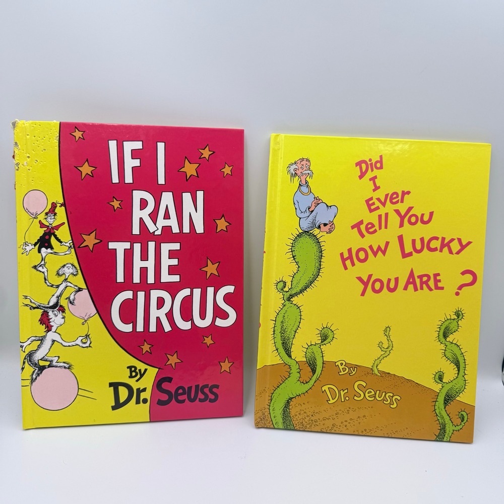 Dr Seuss Hardcover Book Lot If I Ran the Circus & Did I Ever Tell You How Lucky